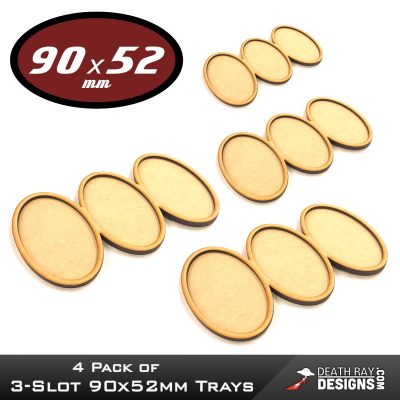 Battle Trays 3-Slot 90x52mm Oval (movement tray 4-pack)